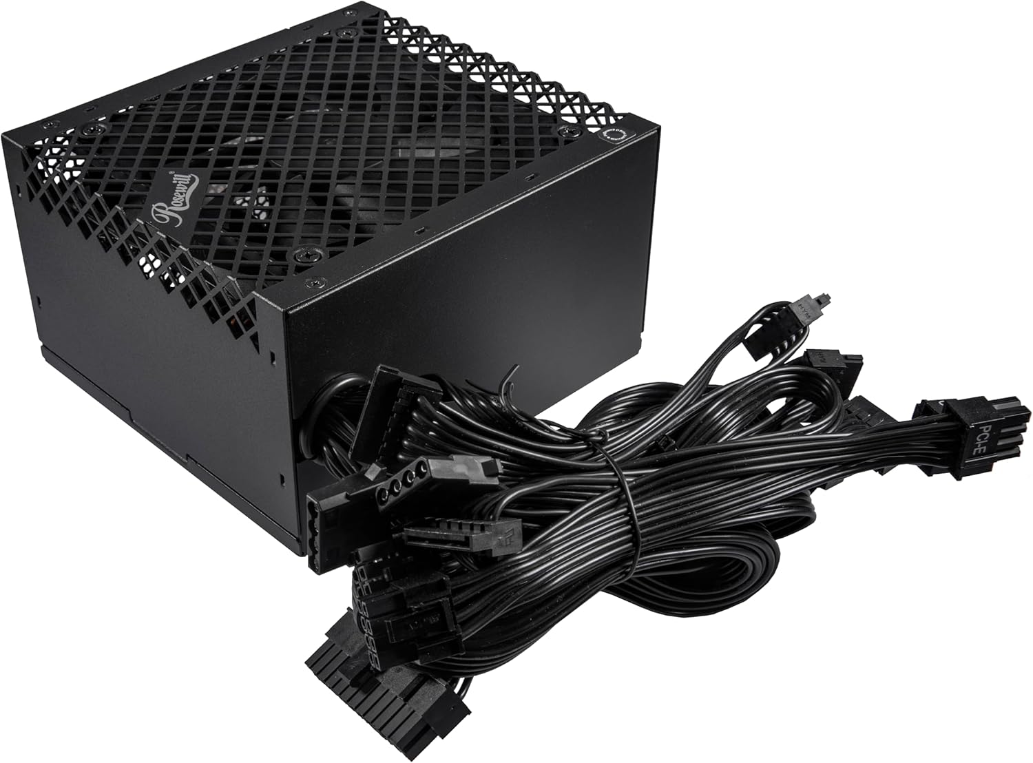 Rosewill VNW 650W 80+ certificado blanco, diseño PFC activo no modular, fuente de alimentación de bajo ruido, condensador electrolítico, ventilador silencioso FDB de 4.724 in
