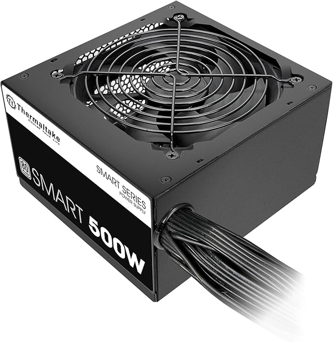 Thermaltake Fuente de alimentación inteligente con certificación blanca de 500 W 80+, potencia continua con ventilador de refrigeración ultra silencioso de 4.724 in, ATX 12V V2.3/EPS 12V fuente de alimentación PFC activa PS-SPD