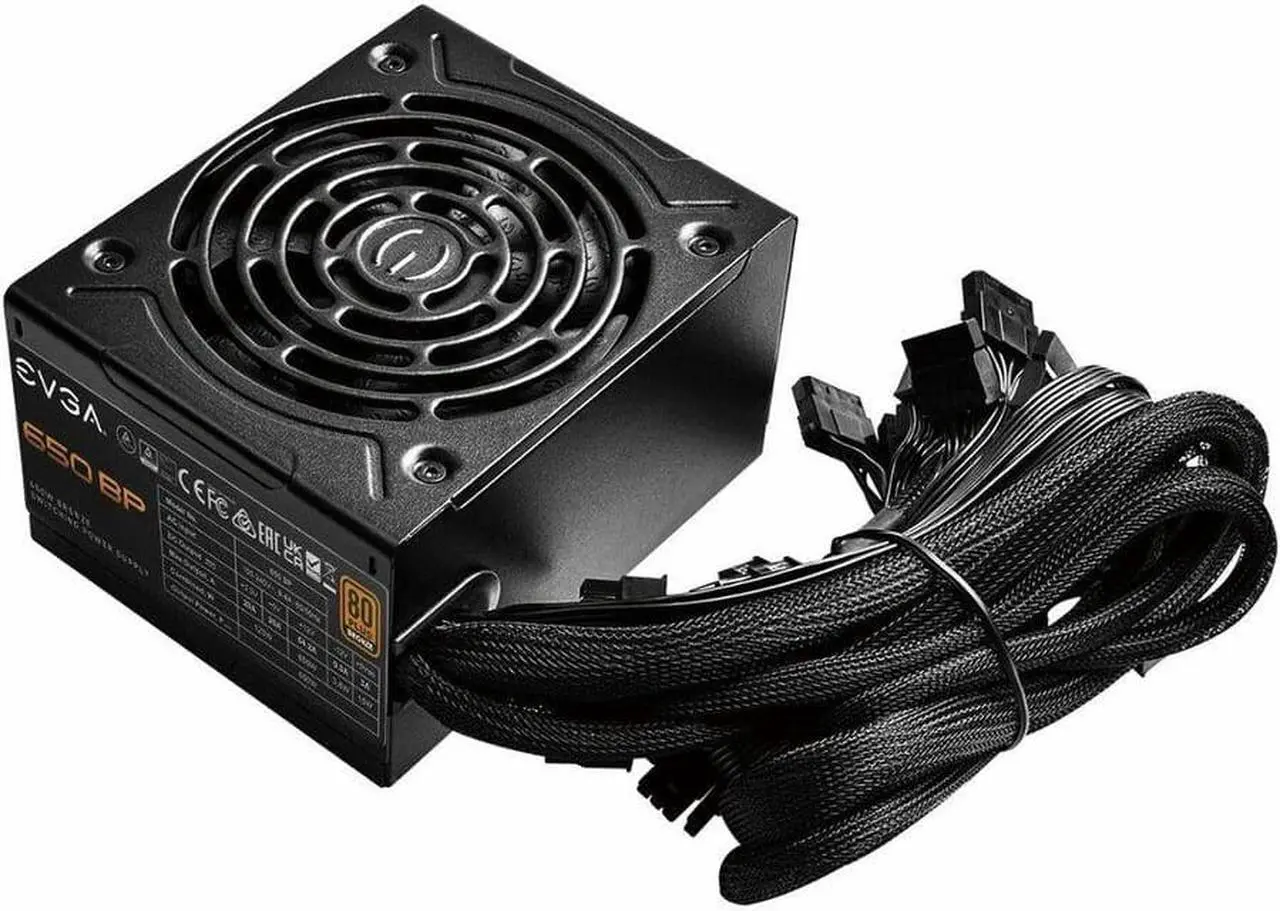 Fuente de alimentación EVGA - 650 BP, 80+ BRONZE 650W, 100-BP-0650-K1, 