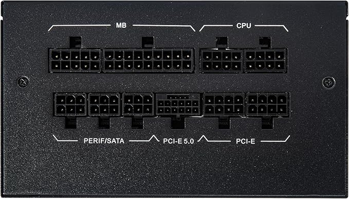 Rosewill CMG5 1000W, compatible con ATX 3.0 y 3.1, fuente de alimentación modular completa 80+ Gold, conector PCIe 5.0 600W 12V-2x6, condensador electrolítico 100% japonés, modo silencioso ecológico, ventiladores FDB de 4.724 in - CMG1000G5