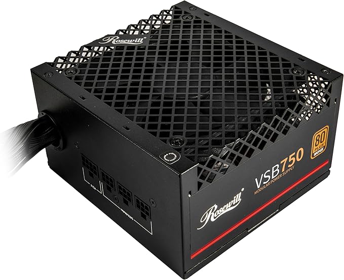Rosewill VSB 750 W 80+ Bronce, compatible con ATX 3.0 y 3.1, fuente de alimentación semimodular, conector PCIe 5.1
