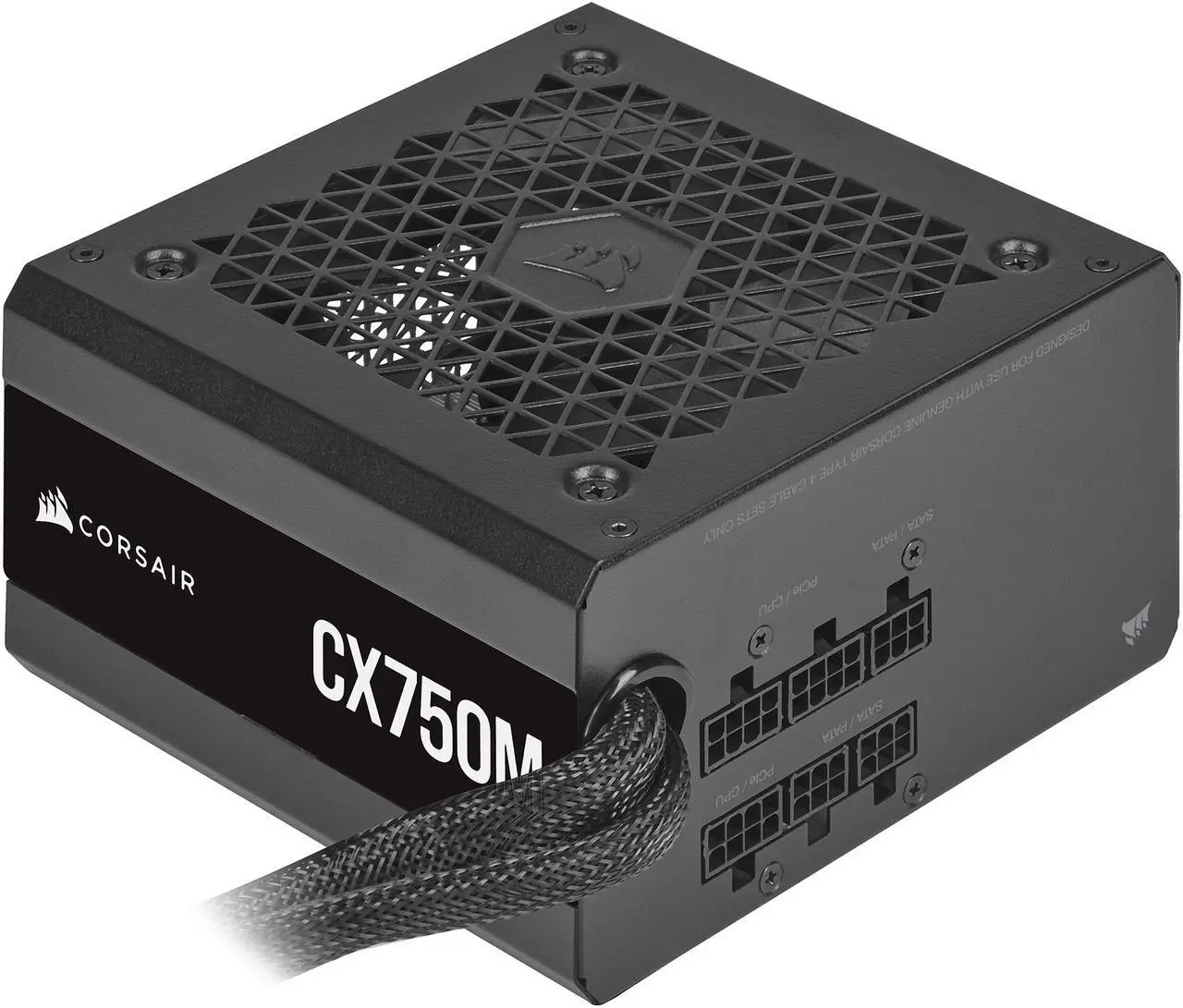 Fuente de alimentación semimodular CORSAIR CX-M CX750M de 750 W, formato ATX, con certificación 80 PLUS BRONZE.
