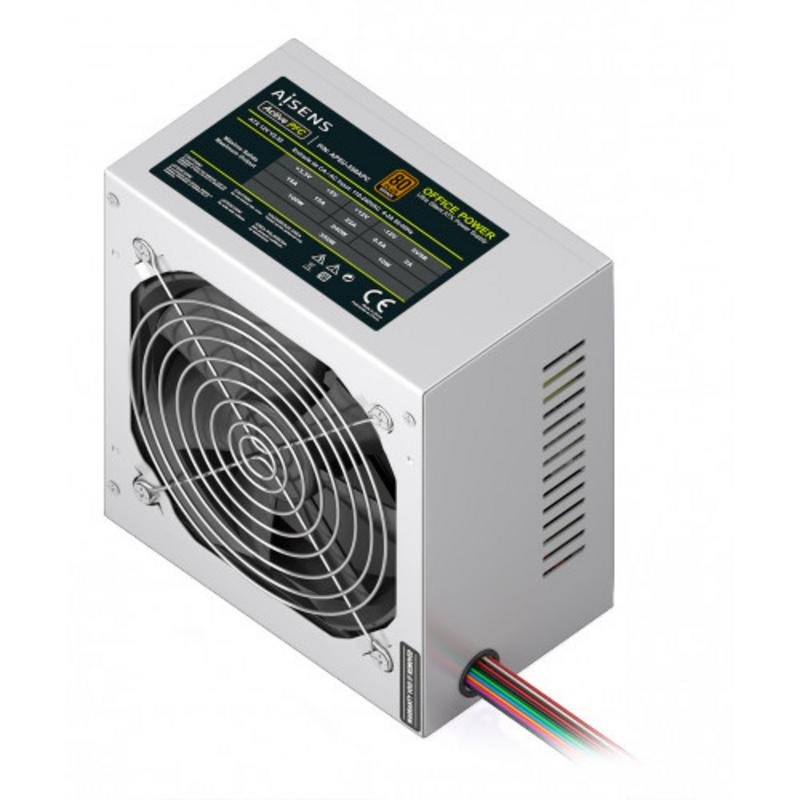 Fuente de alimentación AISENS ATX 350W Certificación 80 PLUS Bronze activa ventilación