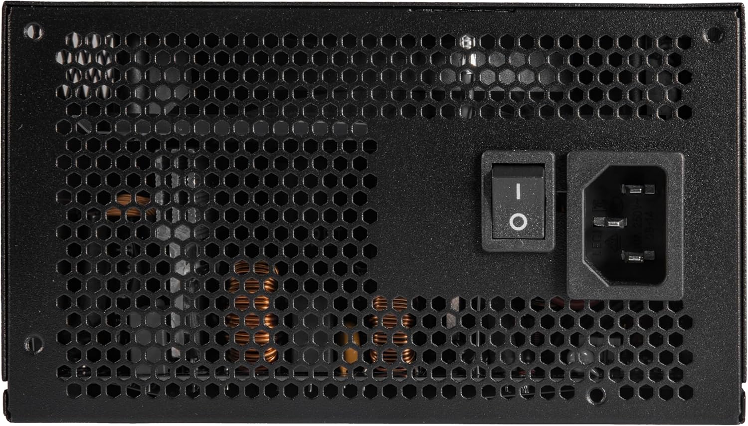 Rosewill VNW 650W 80+ certificado blanco, diseño PFC activo no modular, fuente de alimentación de bajo ruido, condensador electrolítico, ventilador silencioso FDB de 4.724 in