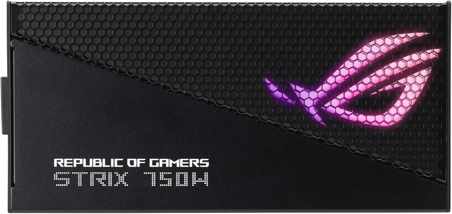 ASUS ROG Strix 750W Gold Aura Edition (fuente de alimentación totalmente modular, certificado Gold 80+, ATX 3.0, certificación Cybenetics Lambda A++, listo para PCIe Gen 5.0, ventilador de tecnología