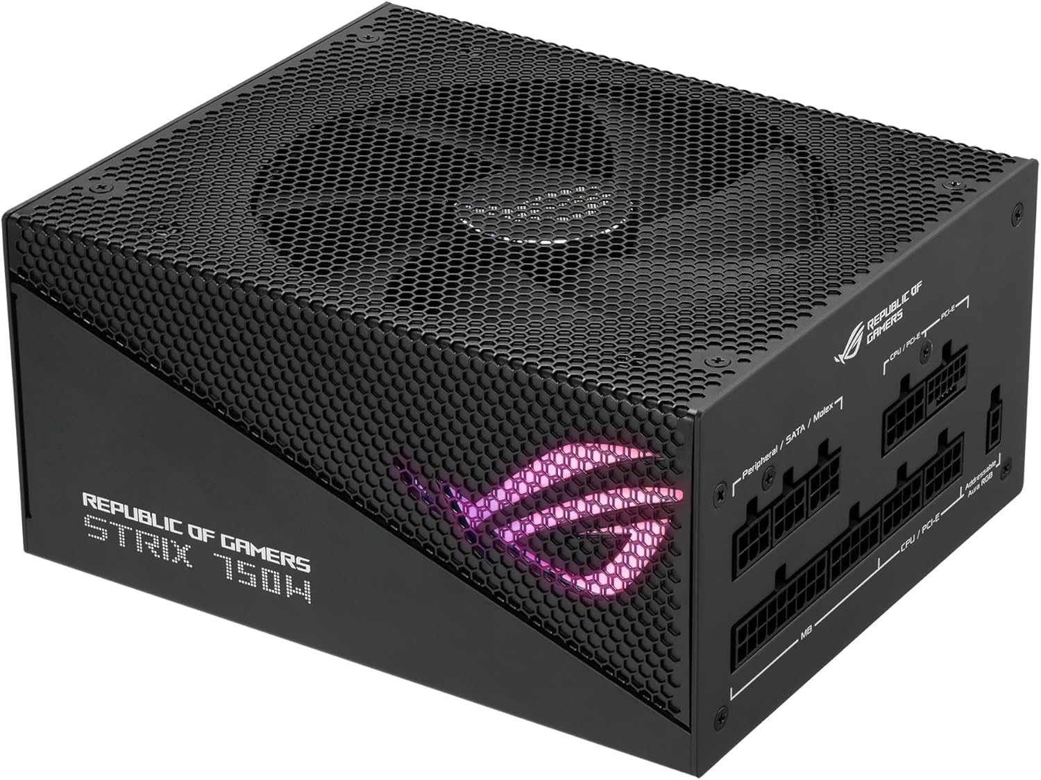 ASUS ROG Strix 750W Gold Aura Edition (fuente de alimentación totalmente modular, certificado Gold 80+, ATX 3.0, certificación Cybenetics Lambda A++, listo para PCIe Gen 5.0, ventilador de tecnología