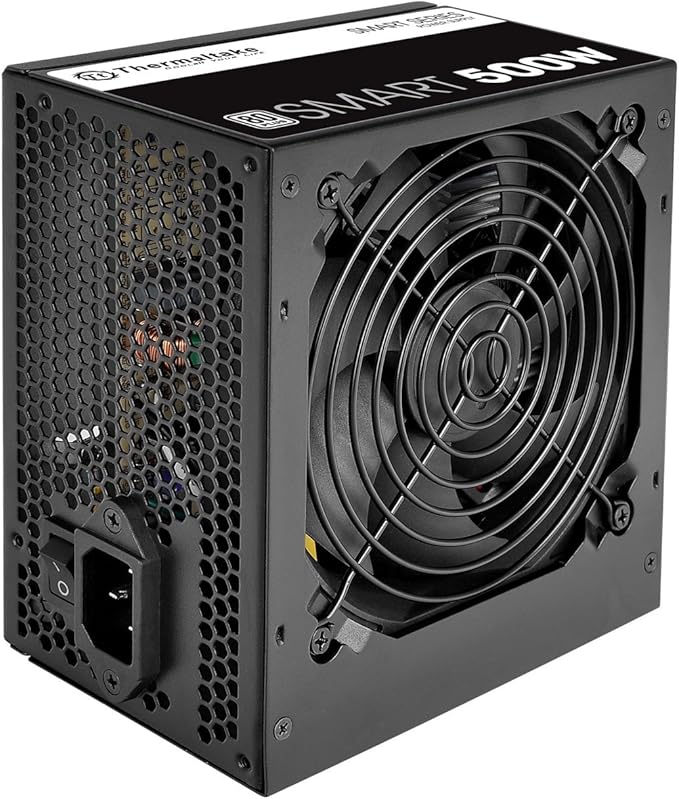 Thermaltake Fuente de alimentación inteligente con certificación blanca de 500 W 80+, potencia continua con ventilador de refrigeración ultra silencioso de 4.724 in, ATX 12V V2.3/EPS 12V fuente de alimentación PFC activa PS-SPD