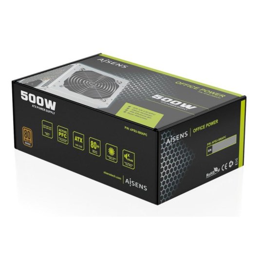 Fuente de Alimentación AISENS APSU-500APC 500W Certificación 80 PLUS Bronze ATX 