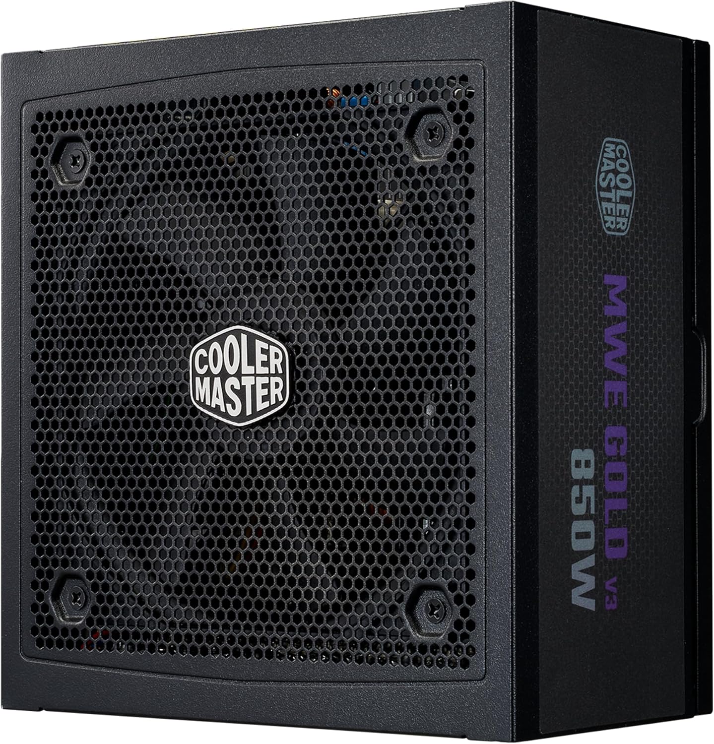 Cooler Master Fuente de alimentación MWE Gold 850 V3 totalmente modular, 850 W 80+ Gold Certified PSU, Cybenetics Platinum, 90° 12V-2x6 PCIe 5.1, soporte ATX 3.1, modo de bajo ruido cero RPM