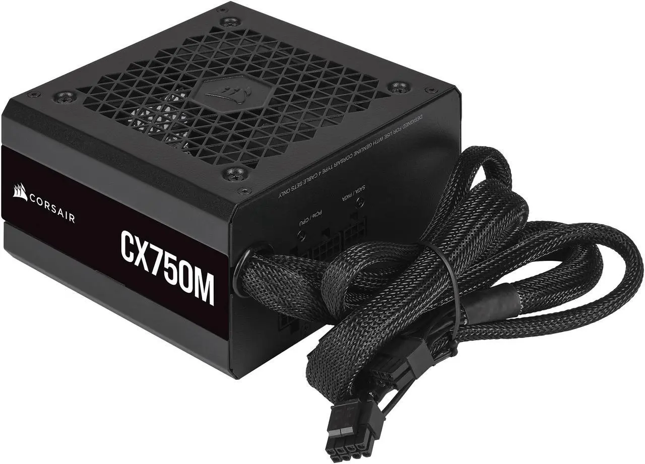 Fuente de alimentación semimodular CORSAIR CX-M CX750M de 750 W, formato ATX, con certificación 80 PLUS BRONZE.