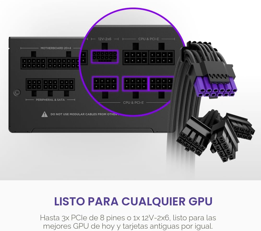 NZXT C850 Gold Core - Fuente de alimentación ATX 3.1 de 850W - 80 Plus Gold - Cybenetics Platinum - Completamente modular - PCIe 5.1 600W 12V-2x6 - Ventilador Zero RPM - Condensadores de 105°C - Negro