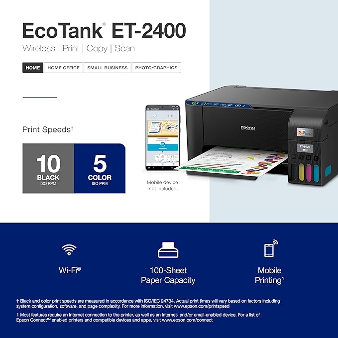 Epson EcoTank ET-2400 Impresora Supertank inalámbrica 