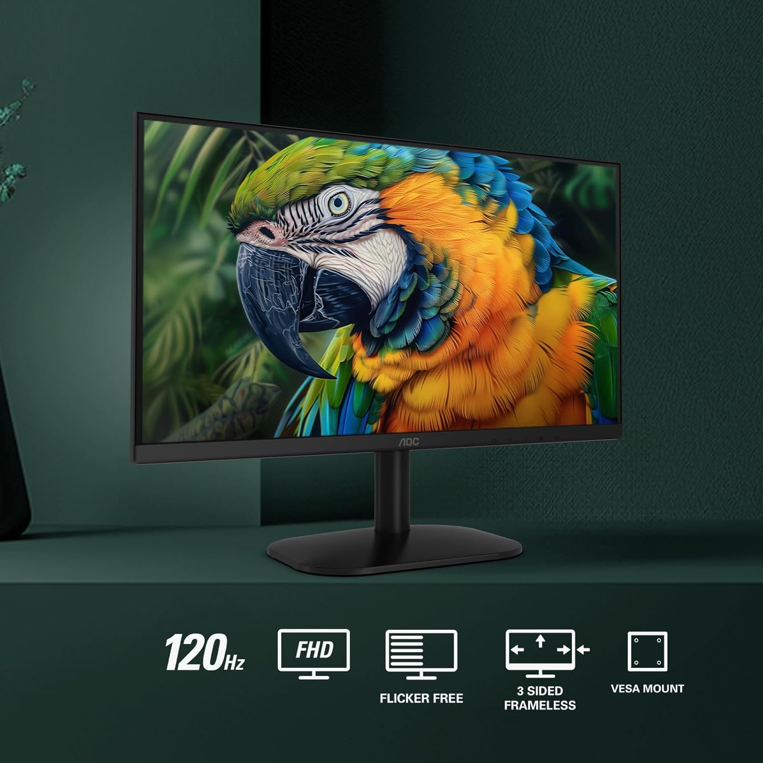 AOC Monitor de computadora de 24 pulgadas FHD 120Hz Fast IPS HDR, 24B35H3