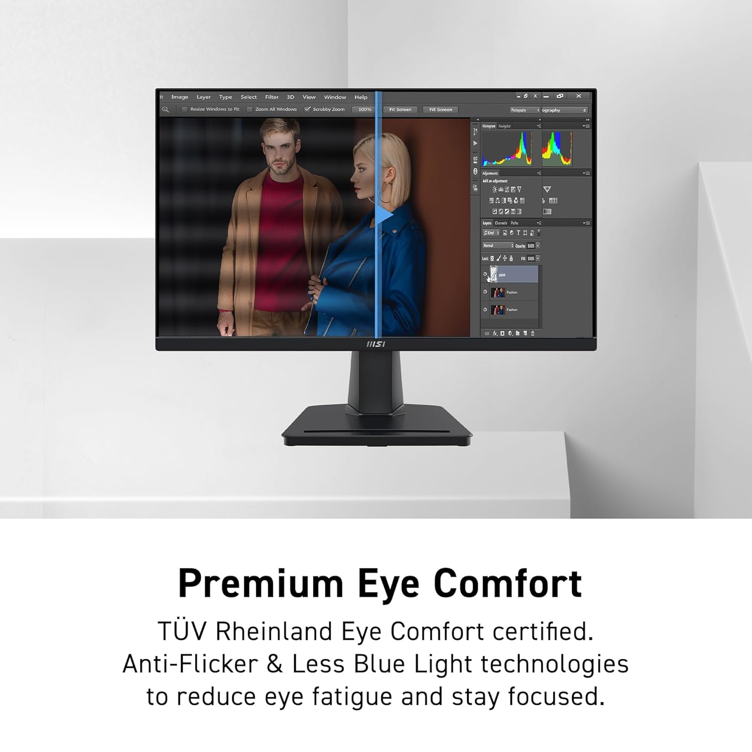 msi PRO MP225V, 22 pulgadas, monitor de computadora 1920 x 1080 (FHD), 100Hz, sincronización adaptativa, HDMI, puerto de video, luz azul baja, control Eye-Q, montaje VESA, inclinación, 1 ms, negro