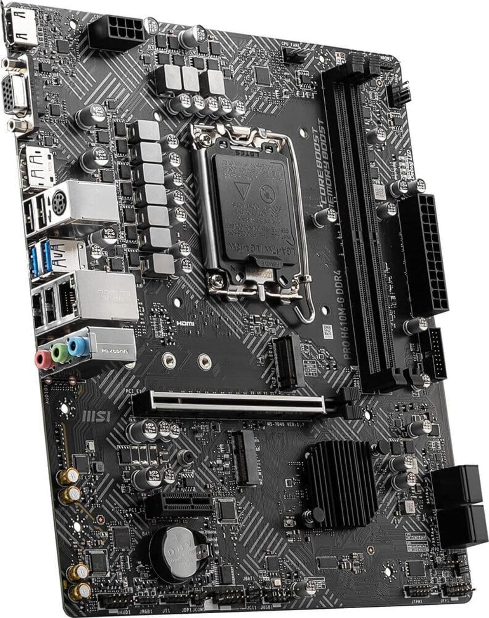 MSI - Placa base PRO H610M-G DDR4 (12ª/13ª/14ª generación Intel Core, zócalo LGA 1700, DDR4, PCIe 4, SATA 6Gb/s, LAN 1Gbps, ranuras M.2, USB 3.2, mATX)