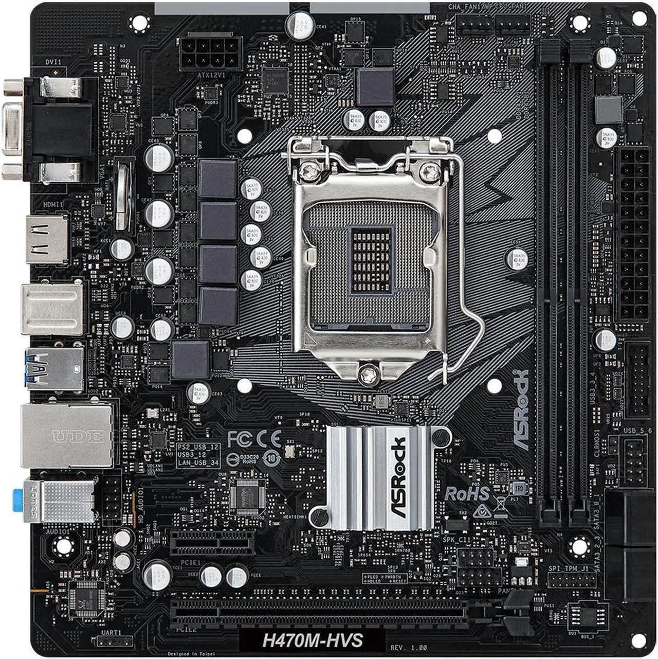 Placa base Intel H470 SATA 6 Gb/s Micro ATX ASRock H470M-HVS LGA 1200