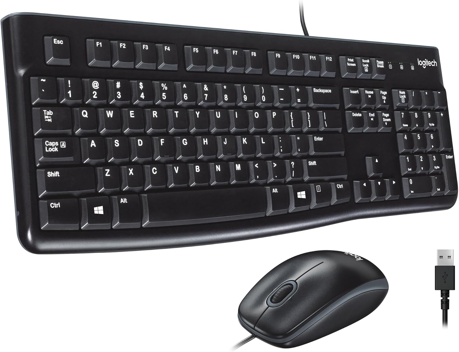 Logitech MK120 Combo de teclado y mouse con cable de tamaño completo
