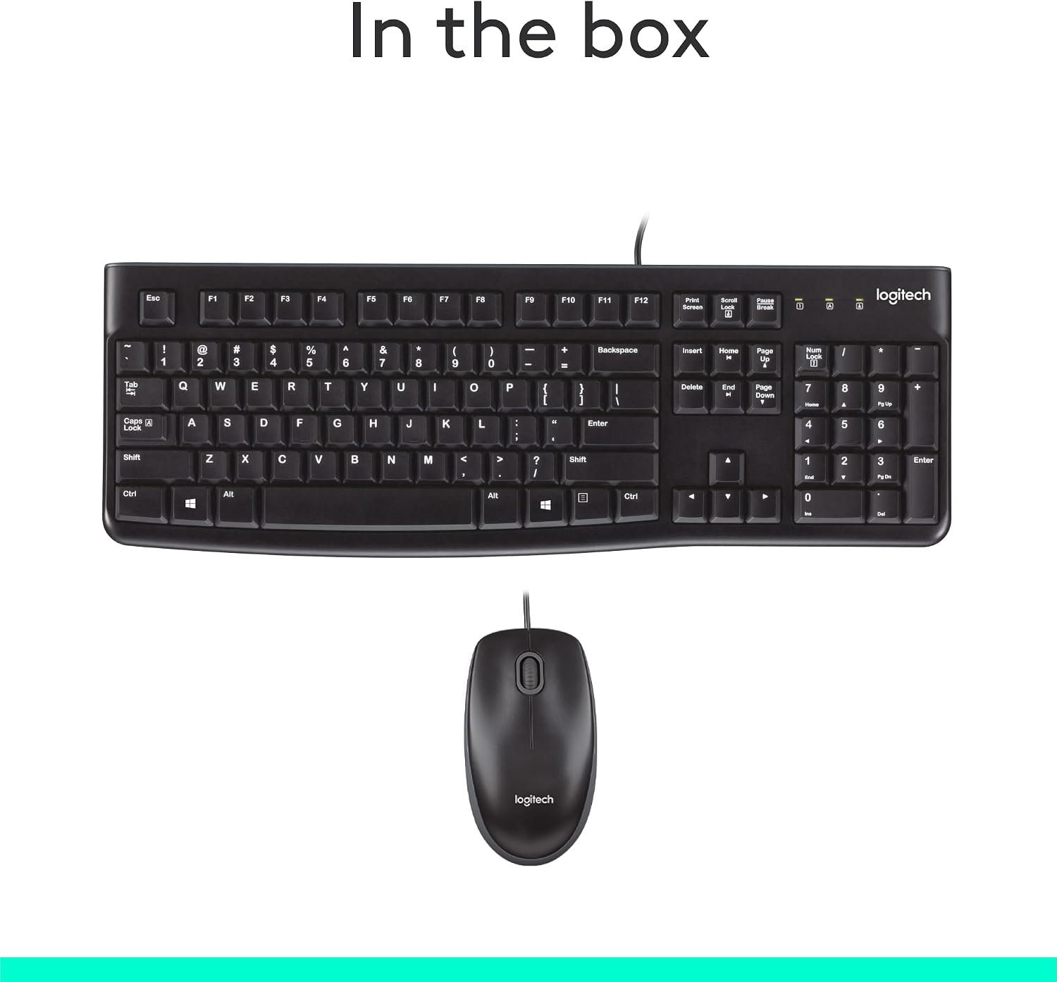 Logitech MK120 Combo de teclado y mouse con cable de tamaño completo