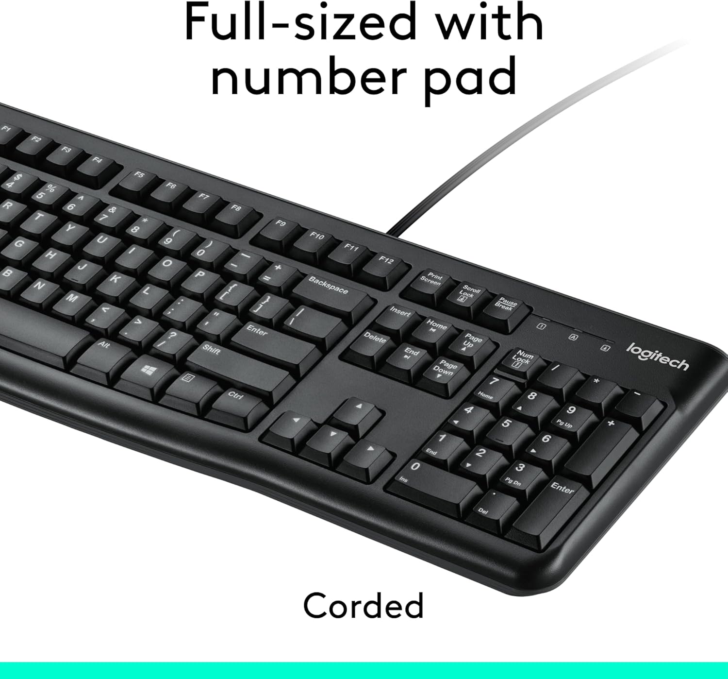 Logitech MK120 Combo de teclado y mouse con cable de tamaño completo
