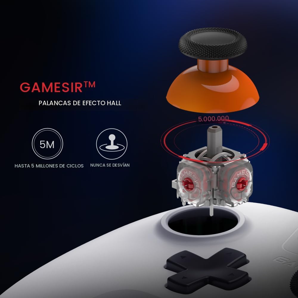 GameSir Nova Lite - Controlador inalámbrico de 0.08 oz para PC con Windows, iPhone, Android, Switch y Steam Deck, controlador Bluetooth Gamepad con disparador de efecto Hall, turbo, vibración de ruido