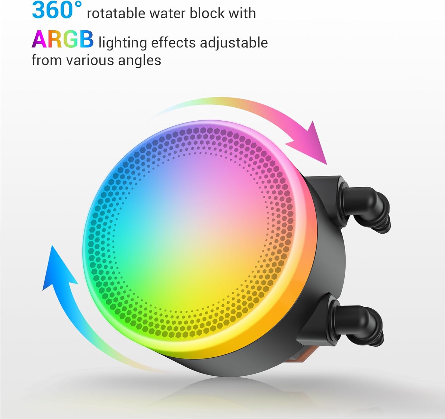 Enfriador de agua SAMA L60 para CPU AIO: sistema de refrigeración líquida de 360 ​​mm con ventiladores ARGB silenciosos PWM de 4 pines y 2000 RPM, compatible con Intel LGA 1366/115X/2011/1200/1700/1851 y AMD AM4/AM5, color negro.