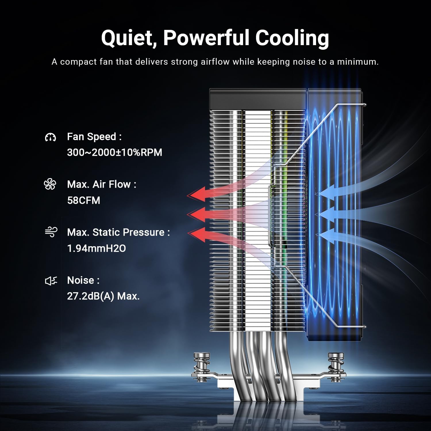 ID-COOLING Enfriador de aire para CPU SE-214-XT V2 ARGB, 4 tubos de calor, ventilador ARGB PWM de 4.724 in, disipador de calor de contacto directo, Intel LGA1700/1200/115X y compatible con AMD AM5/AM4