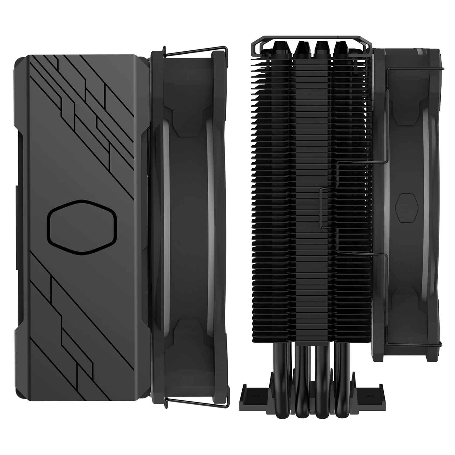 Cooler Master Hyper 212 Halo - Enfriador de aire negro para CPU, ventilador PWM de 120 Halo², ARGB de doble bucle, cubierta superior de aluminio, 4 tubos de calor de cobre, 6.063 in de alto, AMD Ryzen AM5|AM4, Intel LGA 1851|1700|1200 soportes Visita la tienda de Cooler Master